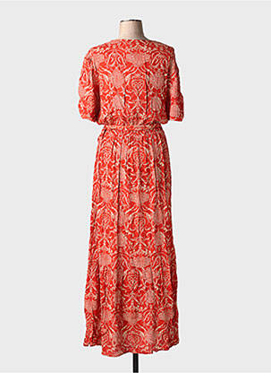 Rochie lungă imprimeu fantezie mâneci scurte roșu LA FÉE ATELIER BY LA FÉE MARABOUTÉE femeie