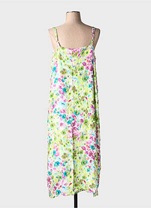Rochie lungă țesătură poplin fără mâneci verde SIGNE NATURE femeie