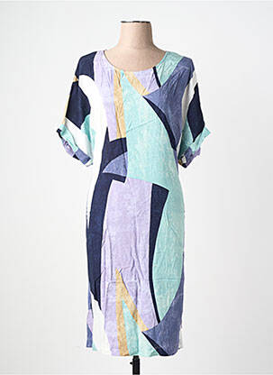 Rochie midi imprimeu fantezie mâneci scurte albastru SANDWICH femeie