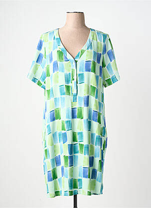 Rochie midi croială fluidă mâneci scurte verde SIGNE NATURE femeie