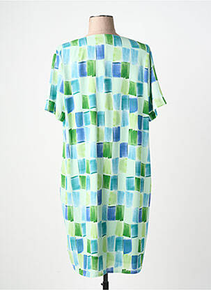Rochie midi croială fluidă mâneci scurte verde SIGNE NATURE femeie
