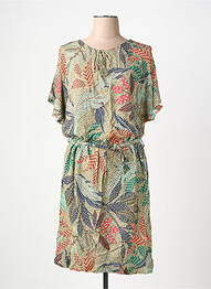 Rochie midi croială fluidă mâneci scurte verde LA FEE MARABOUTEE femeie