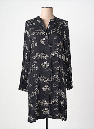 Rochie midi imprimeu fantezie mâneci lungi negru LA FEE MARABOUTEE femeie