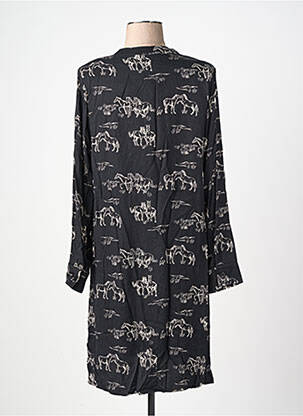 Rochie midi imprimeu fantezie mâneci lungi negru LA FEE MARABOUTEE femeie