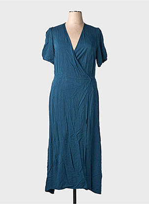 Rochie lungă mâneci scurte mâneci scurte albastru LA FEE MARABOUTEE femeie