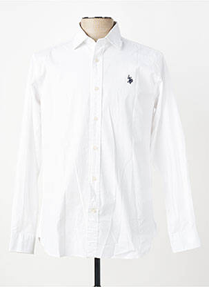 Cămașă cu mâneci lungi croială cambrată alb U.S. POLO ASSN bărbat