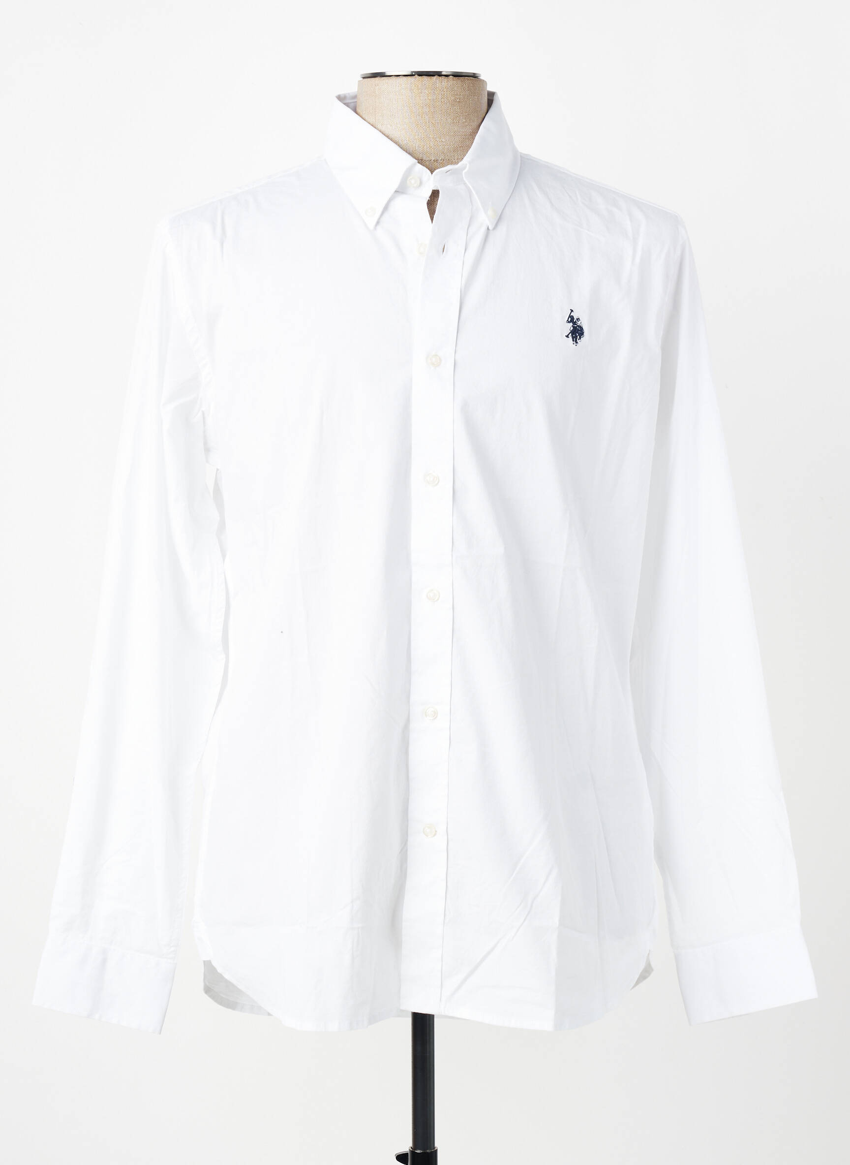 Cămașă cu mâneci lungi croială cambrată alb U.S. POLO ASSN bărbat