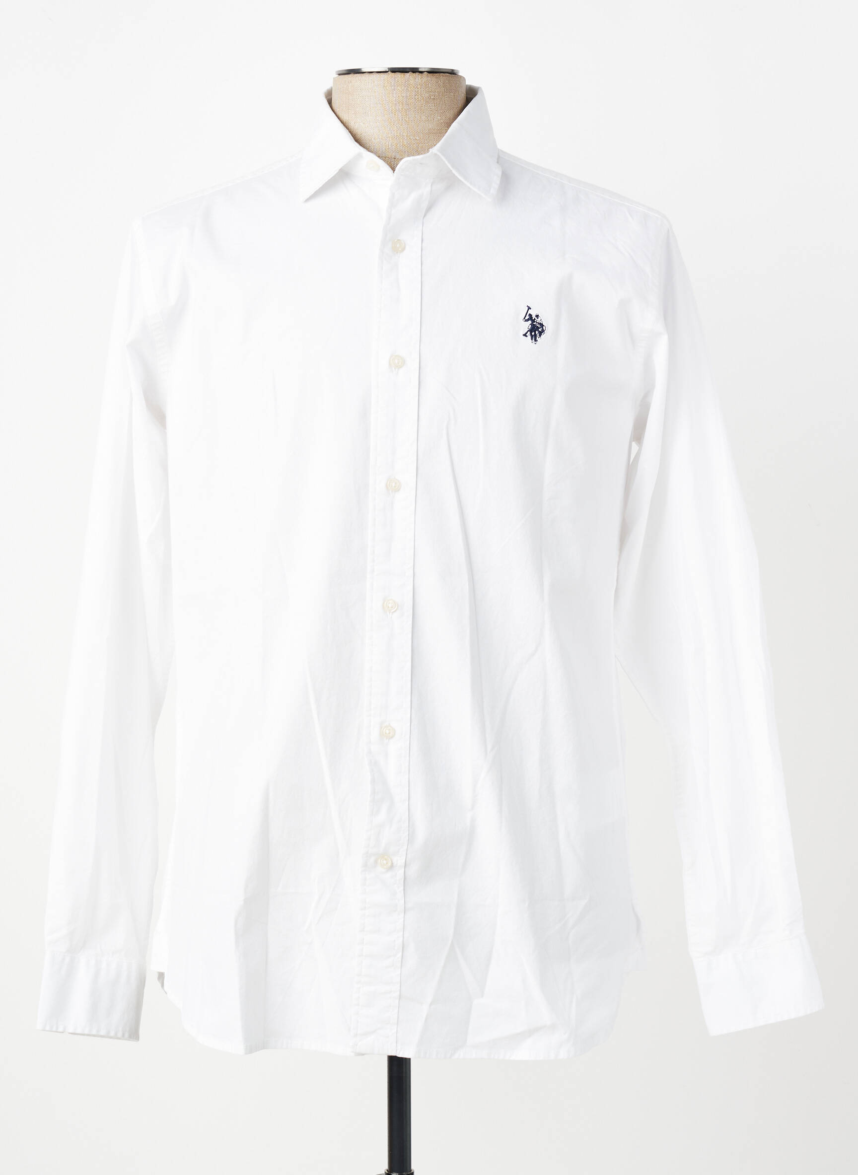 Cămașă cu mâneci lungi croială cambrată alb U.S. POLO ASSN bărbat