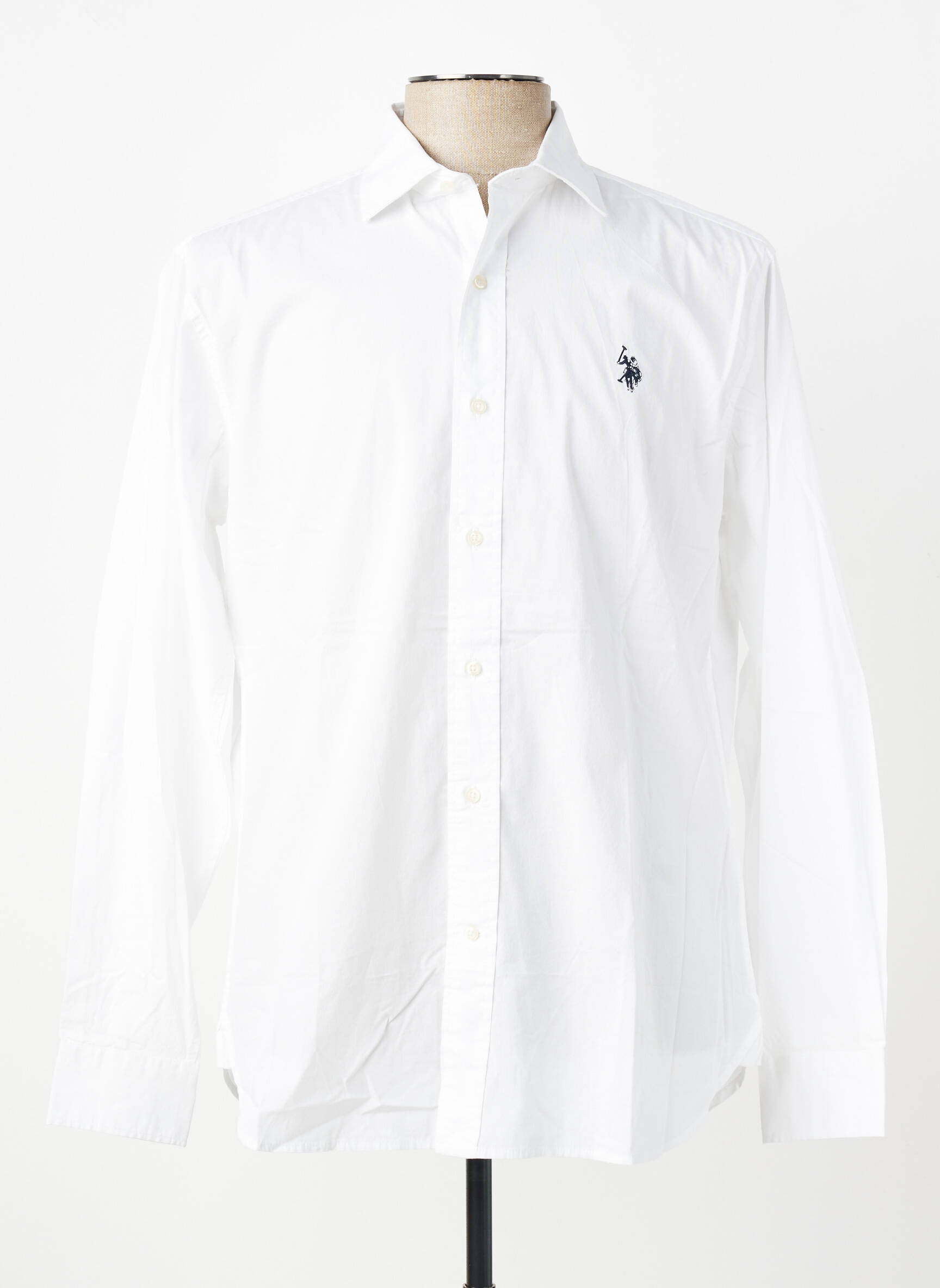 Cămașă cu mâneci lungi croială cambrată alb U.S. POLO ASSN bărbat