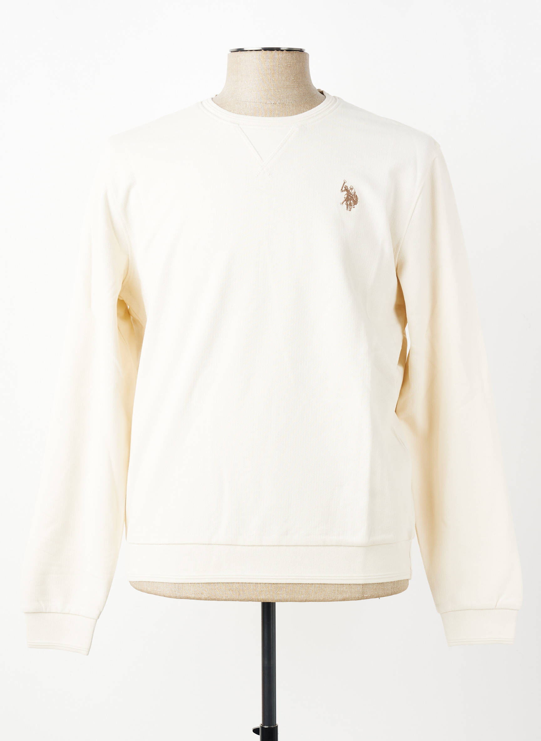Hanorac broderie mâneci lungi bej U.S. POLO ASSN bărbat