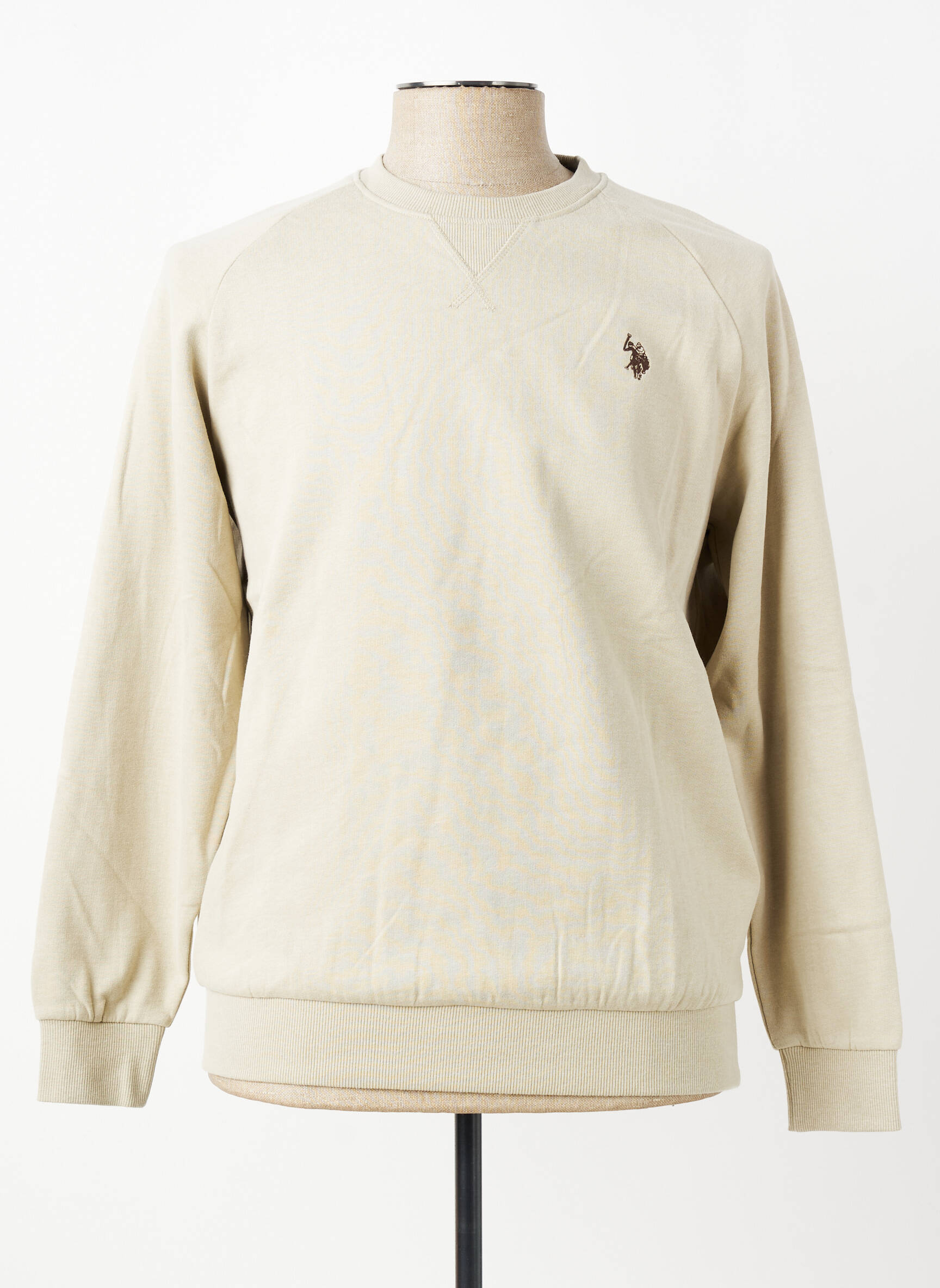Hanorac broderie mâneci lungi bej U.S. POLO ASSN bărbat