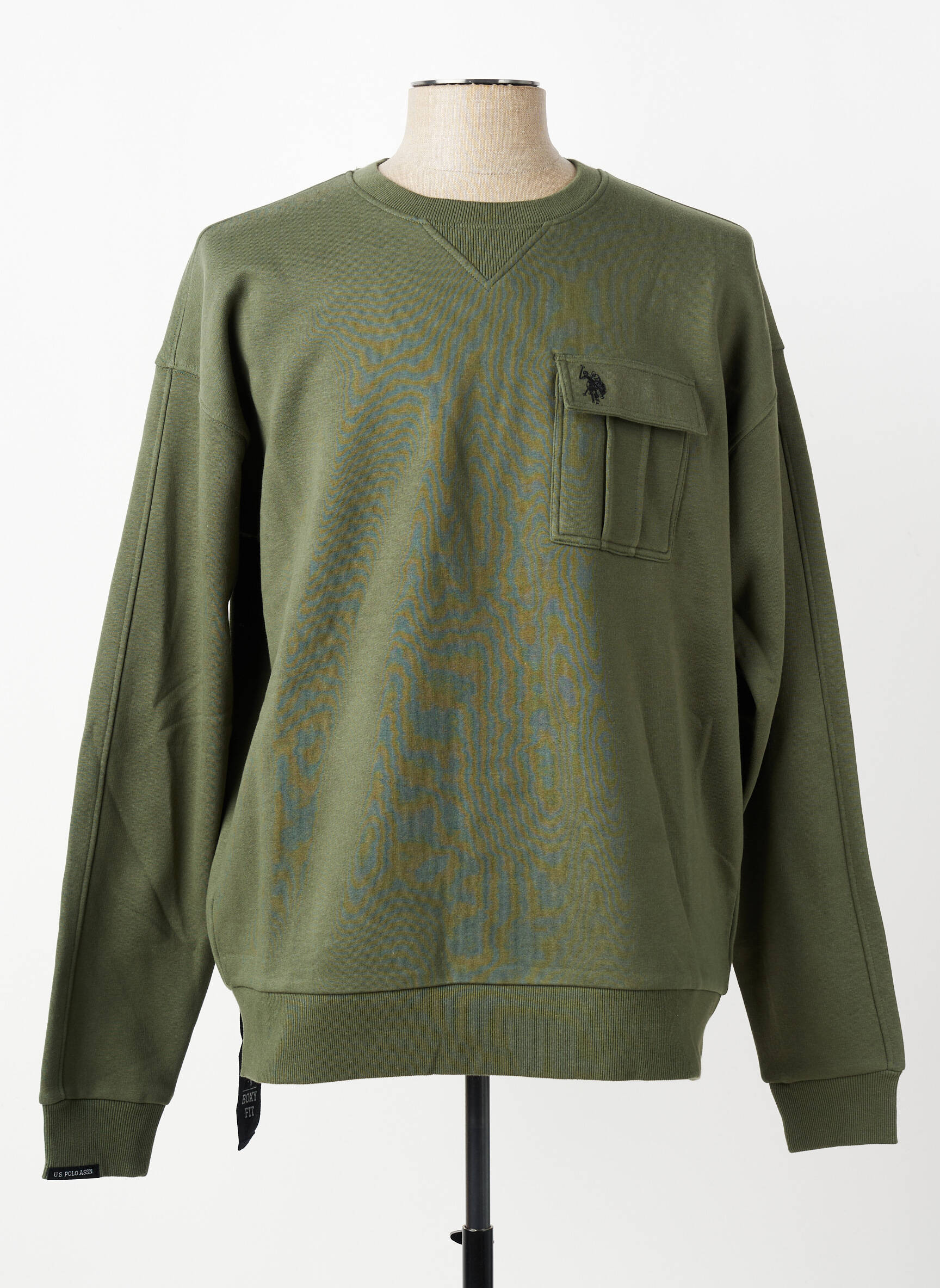 Hanorac broderie mâneci lungi verde U.S. POLO ASSN bărbat