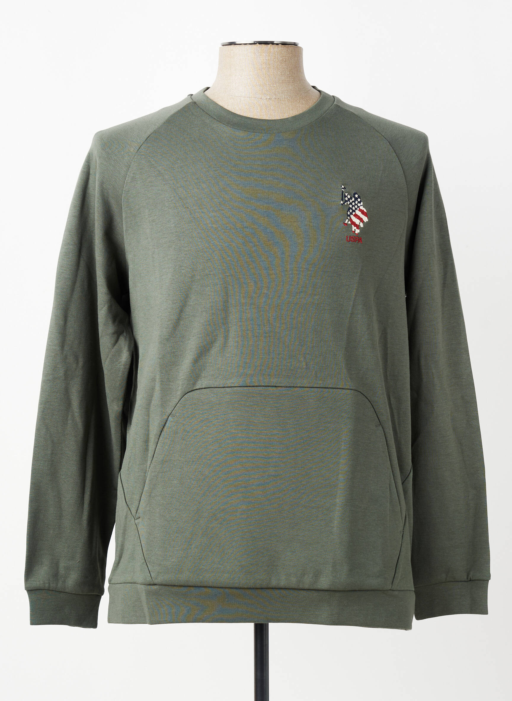 Hanorac broderie mâneci lungi verde U.S. POLO ASSN bărbat