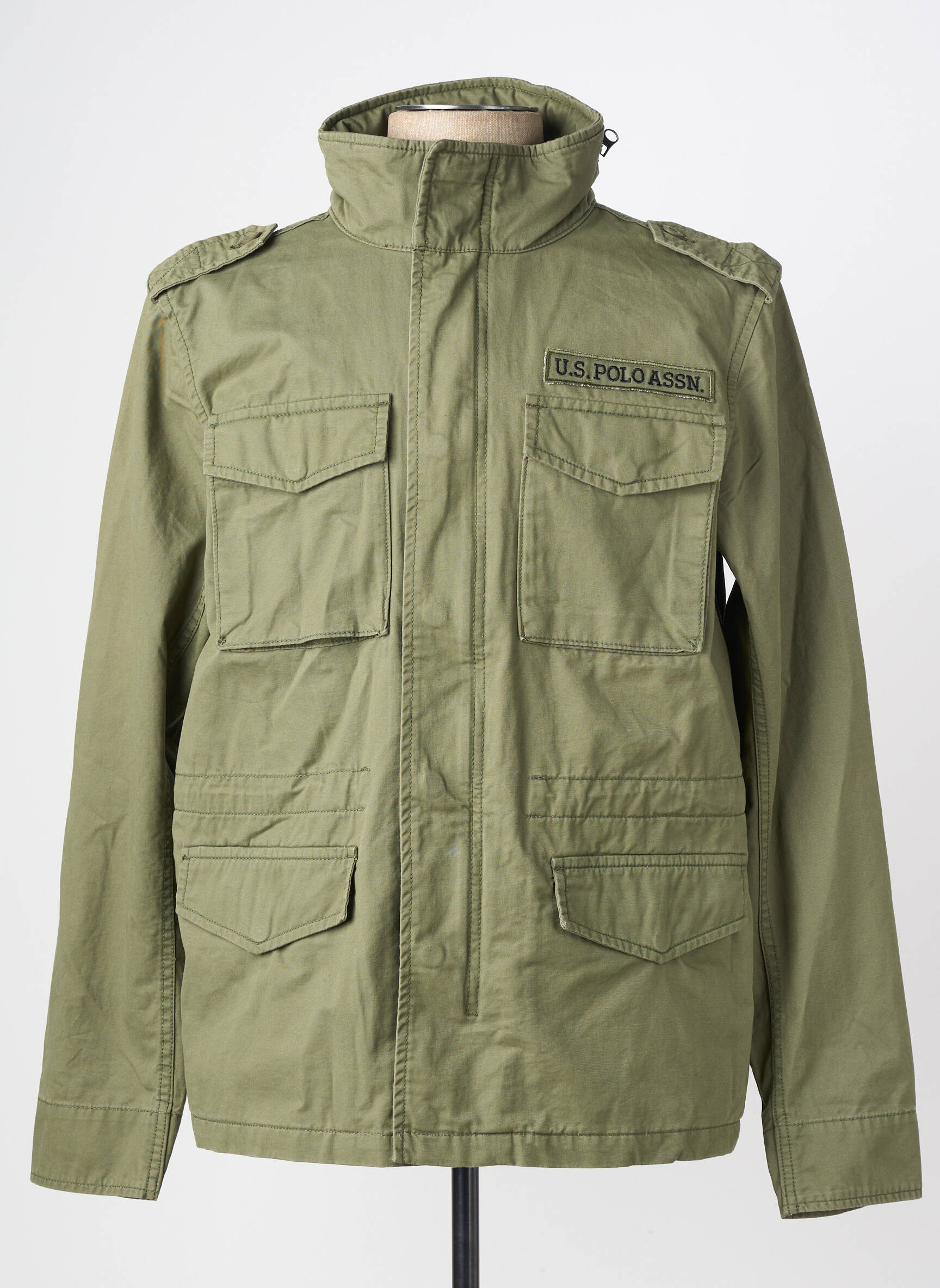 Parka mâneci lungi fără glugă verde U.S. POLO ASSN bărbat