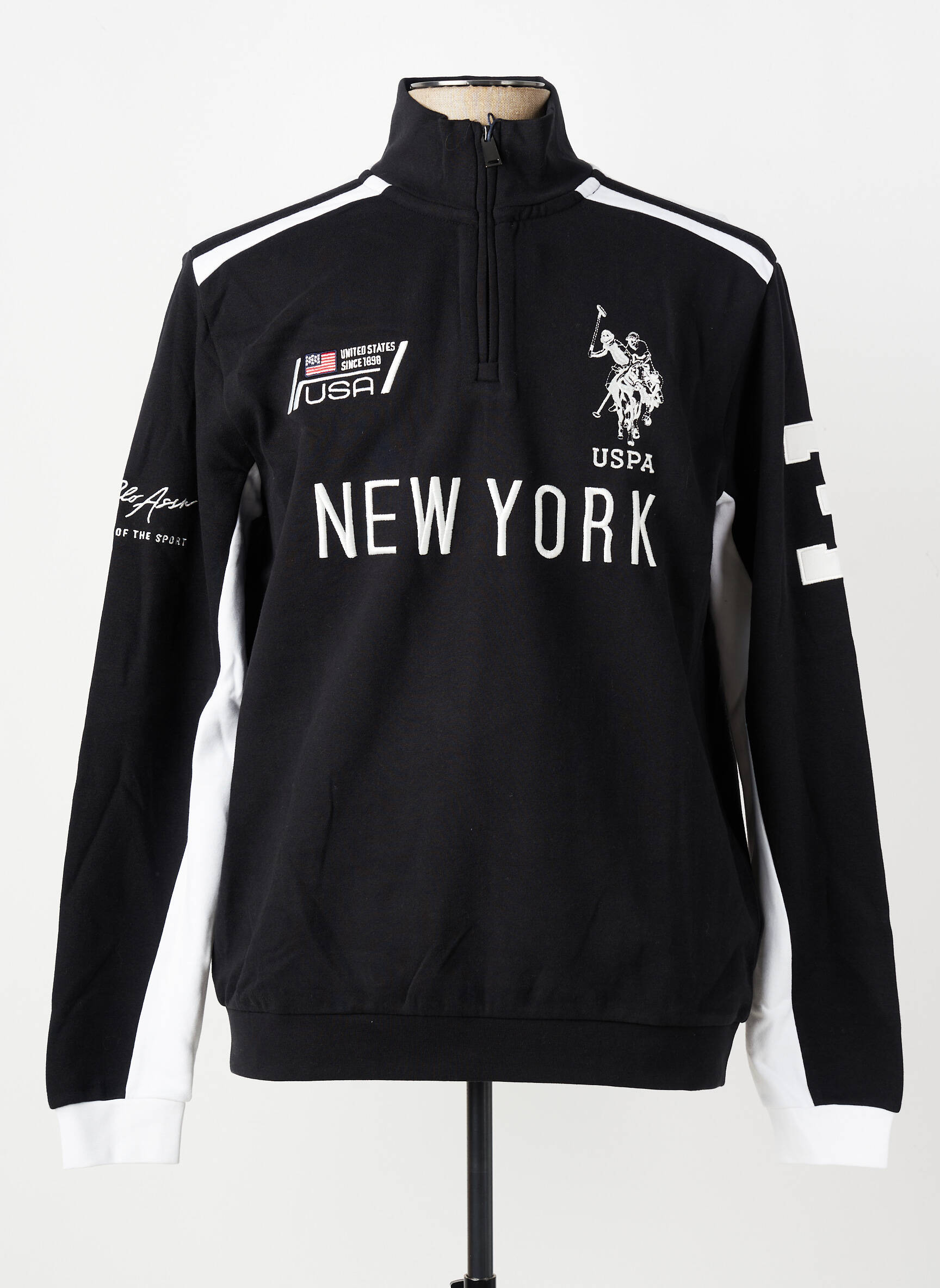 Hanorac elasticitate mâneci lungi negru U.S. POLO ASSN bărbat