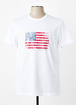 Tricou croială cambrată mâneci scurte alb U.S. POLO ASSN bărbat