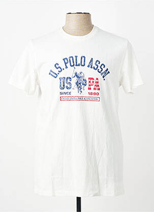 Tricou croială cambrată mâneci scurte alb U.S. POLO ASSN bărbat