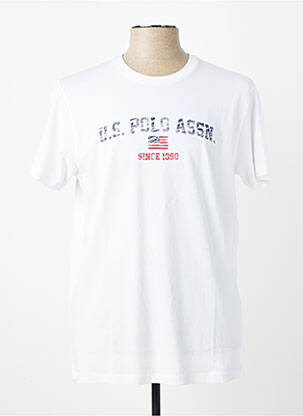 Tricou croială cambrată mâneci scurte alb U.S. POLO ASSN bărbat
