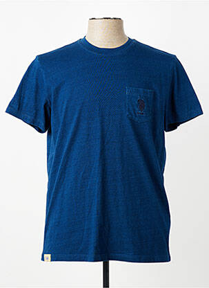 Tricou țesătură melanj mâneci scurte albastru U.S. POLO ASSN bărbat