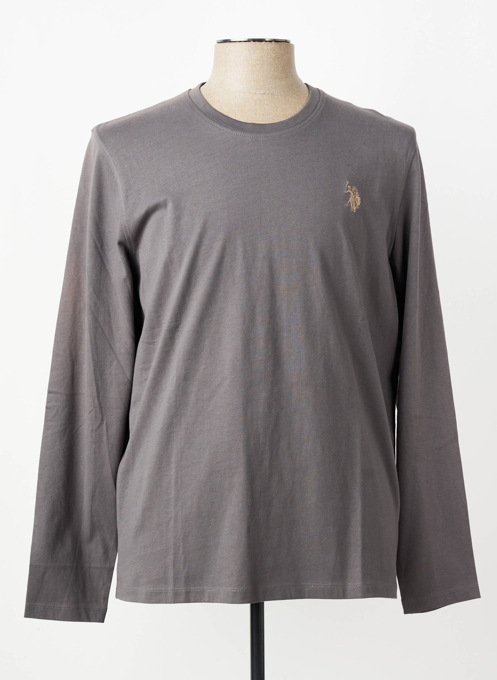 Tricou croială cambrată mâneci lungi gri U.S. POLO ASSN bărbat