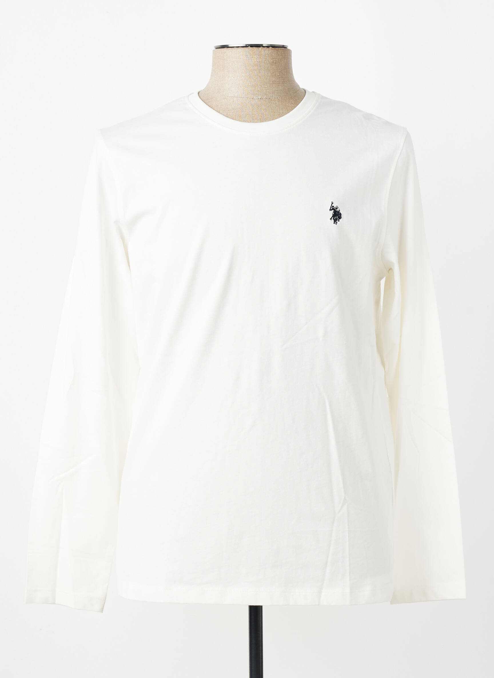 Tricou croială cambrată mâneci lungi bej U.S. POLO ASSN bărbat