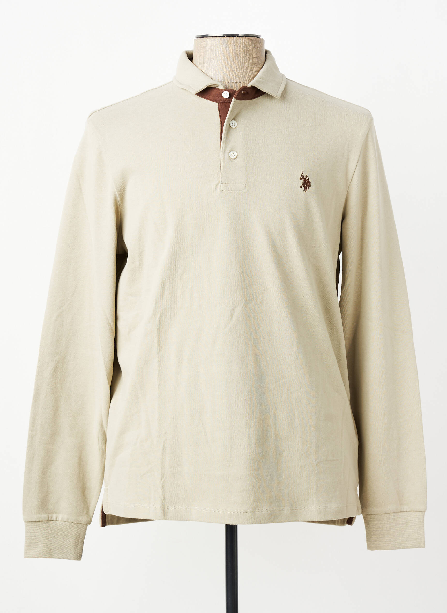 Polo mâneci lungi mâneci lungi bej U.S. POLO ASSN bărbat
