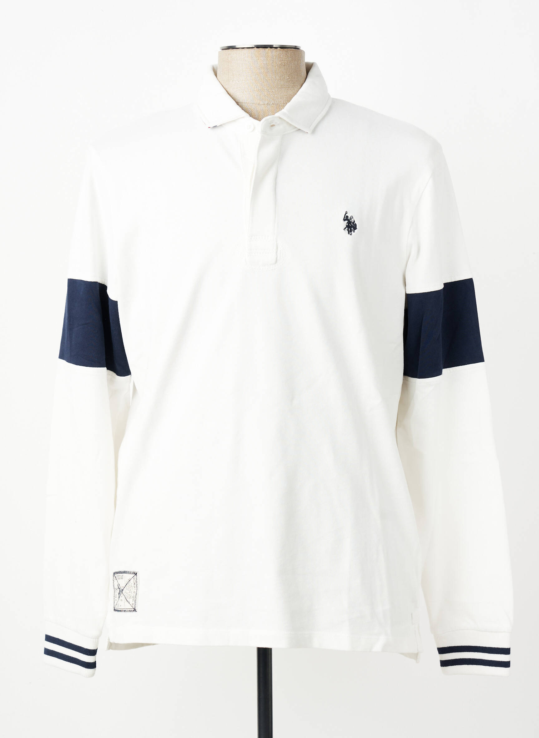Polo mâneci lungi mâneci lungi alb U.S. POLO ASSN bărbat
