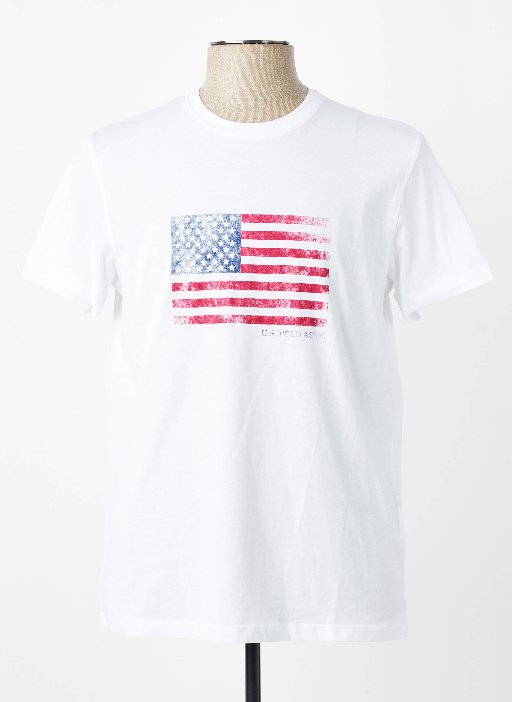 Tricou croială cambrată mâneci scurte alb U.S. POLO ASSN bărbat