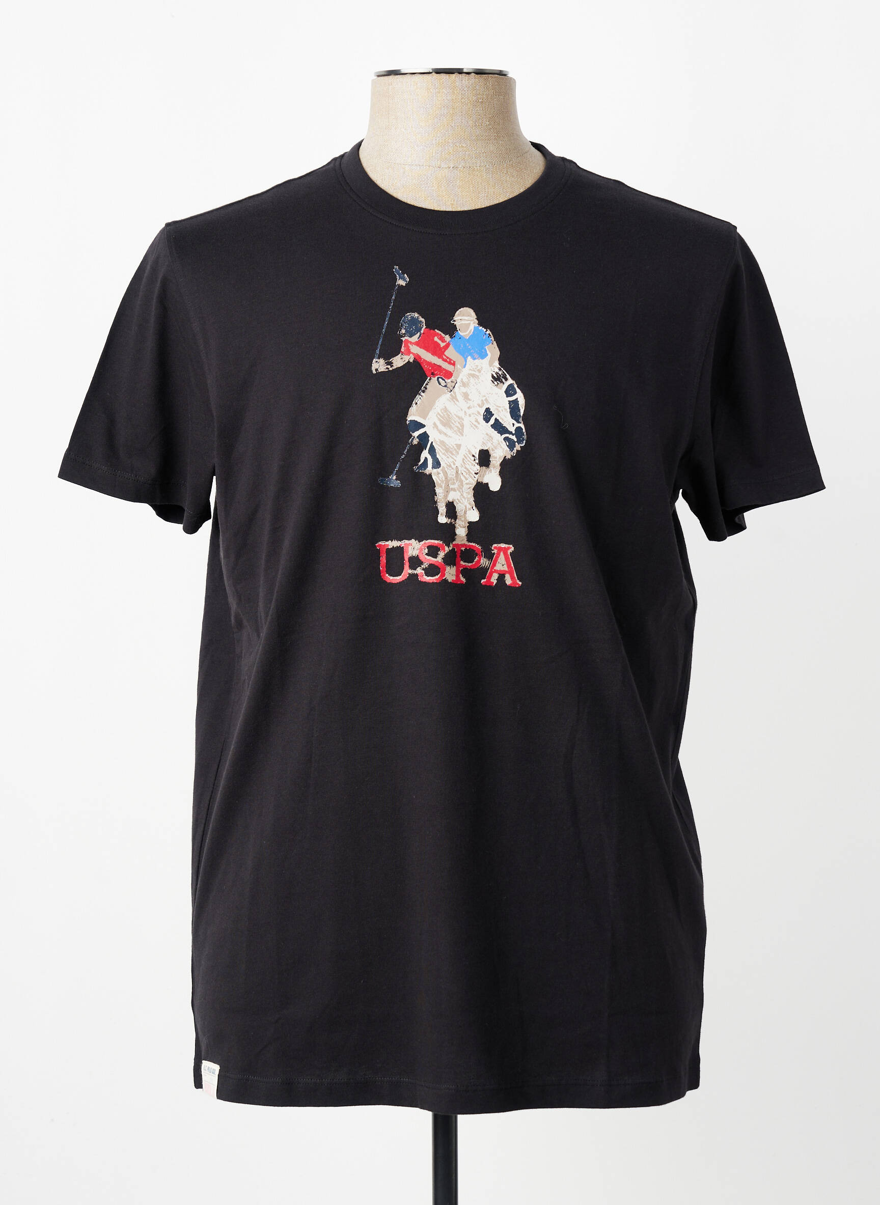 Tricou croială cambrată mâneci scurte negru U.S. POLO ASSN bărbat