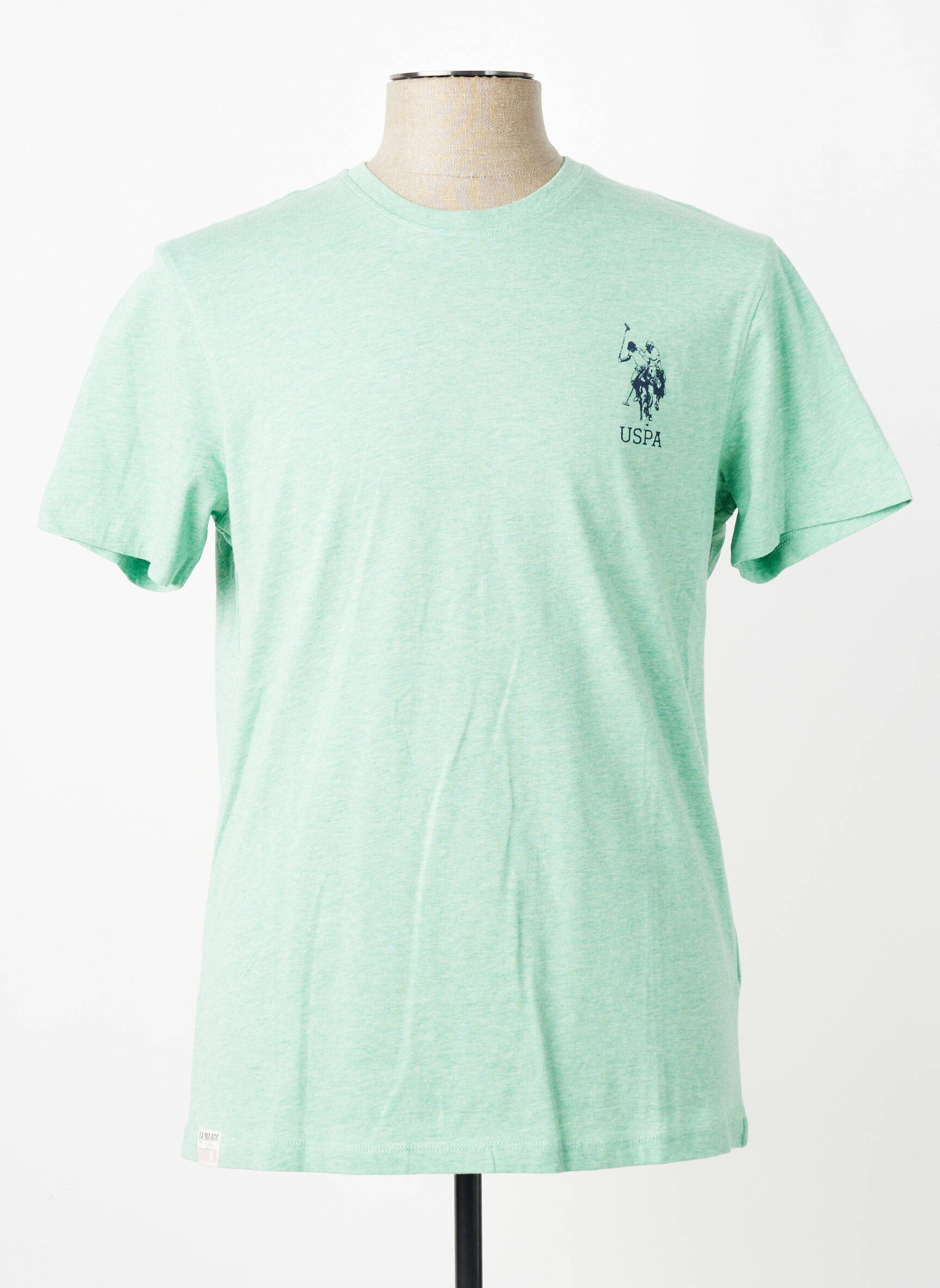 Tricou țesătură melanj mâneci scurte verde U.S. POLO ASSN bărbat