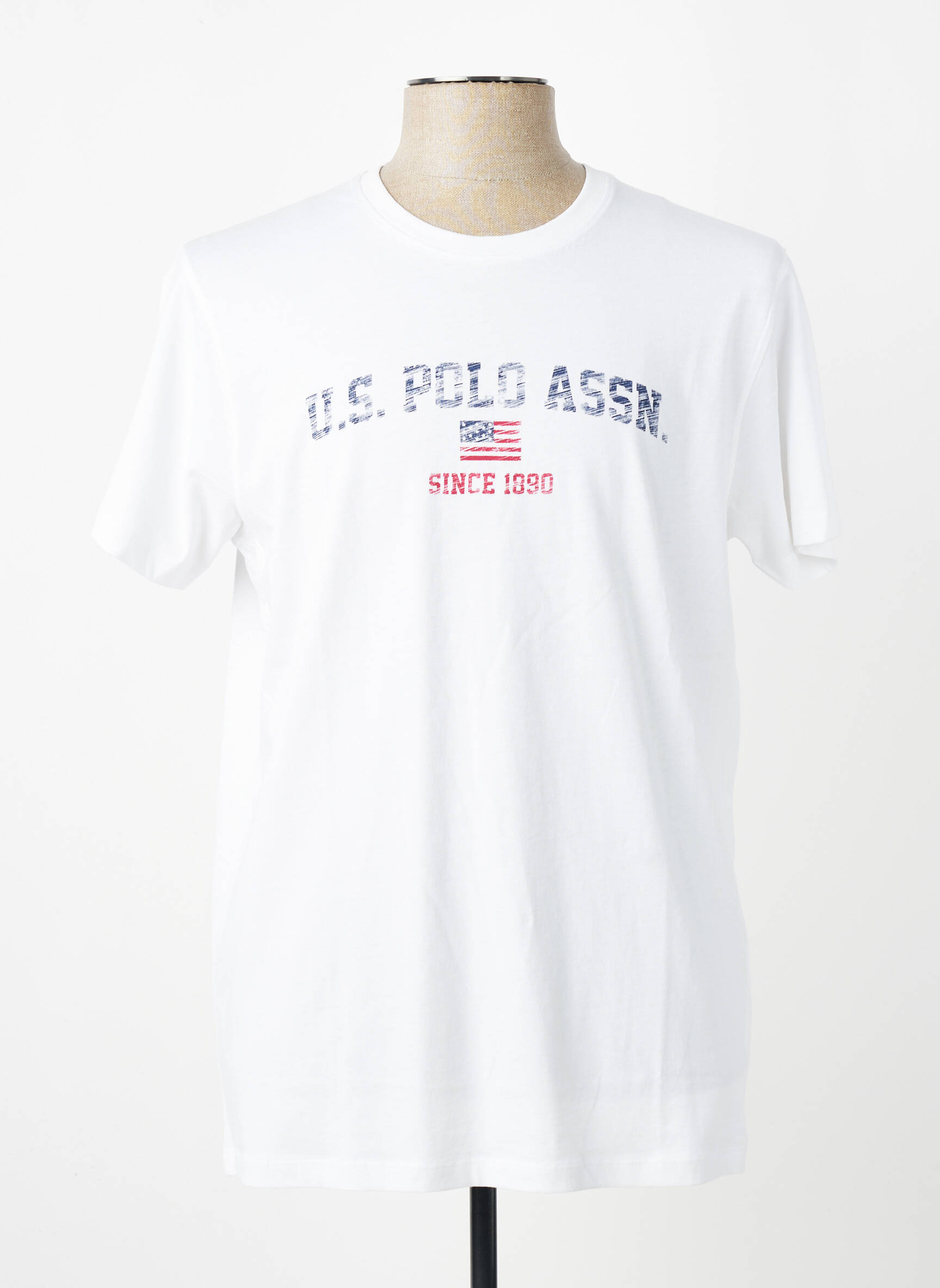 Tricou croială cambrată mâneci scurte alb U.S. POLO ASSN bărbat
