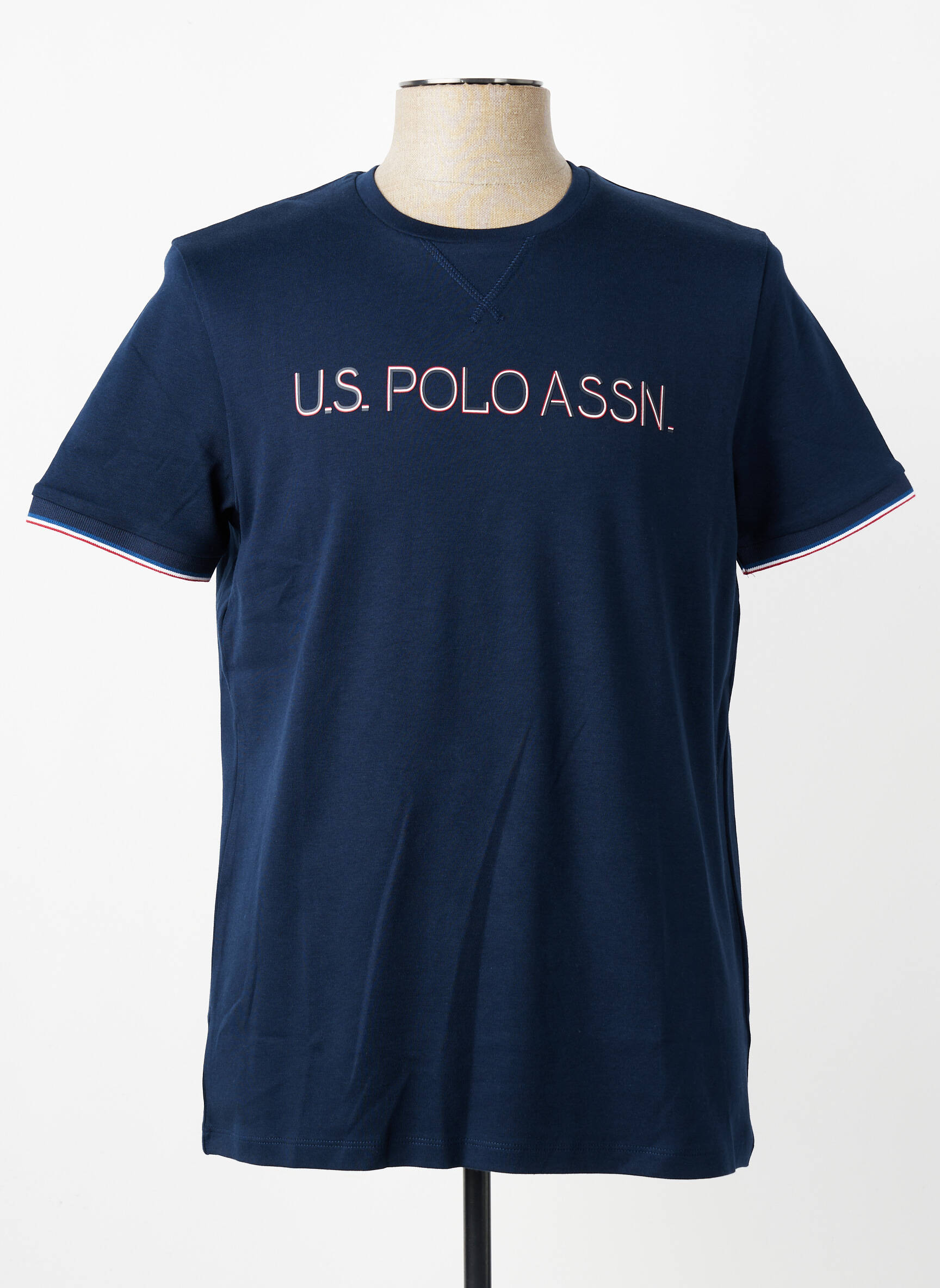Tricou croială cambrată mâneci scurte albastru U.S. POLO ASSN bărbat