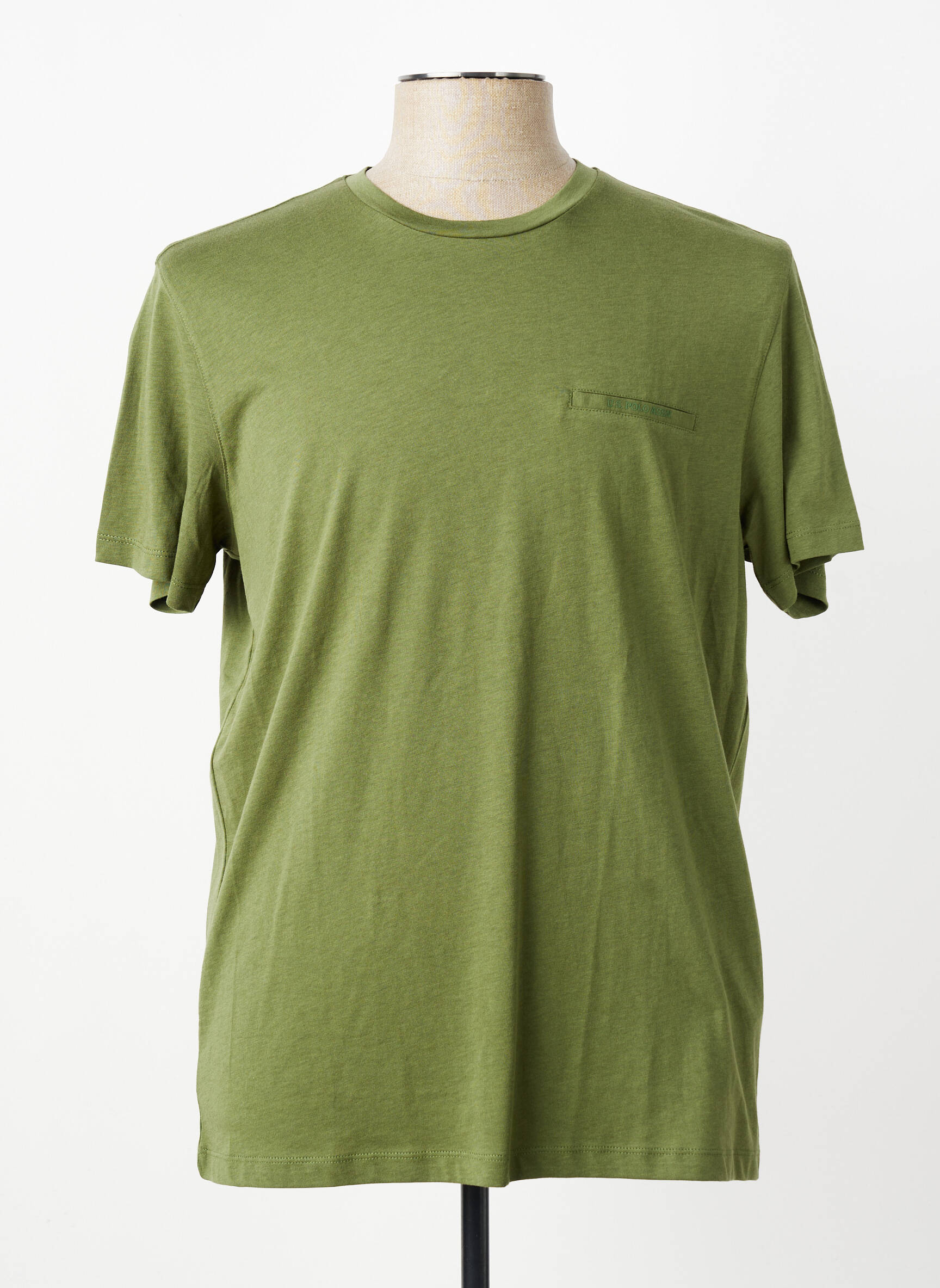 Tricou croială cambrată mâneci scurte verde U.S. POLO ASSN bărbat