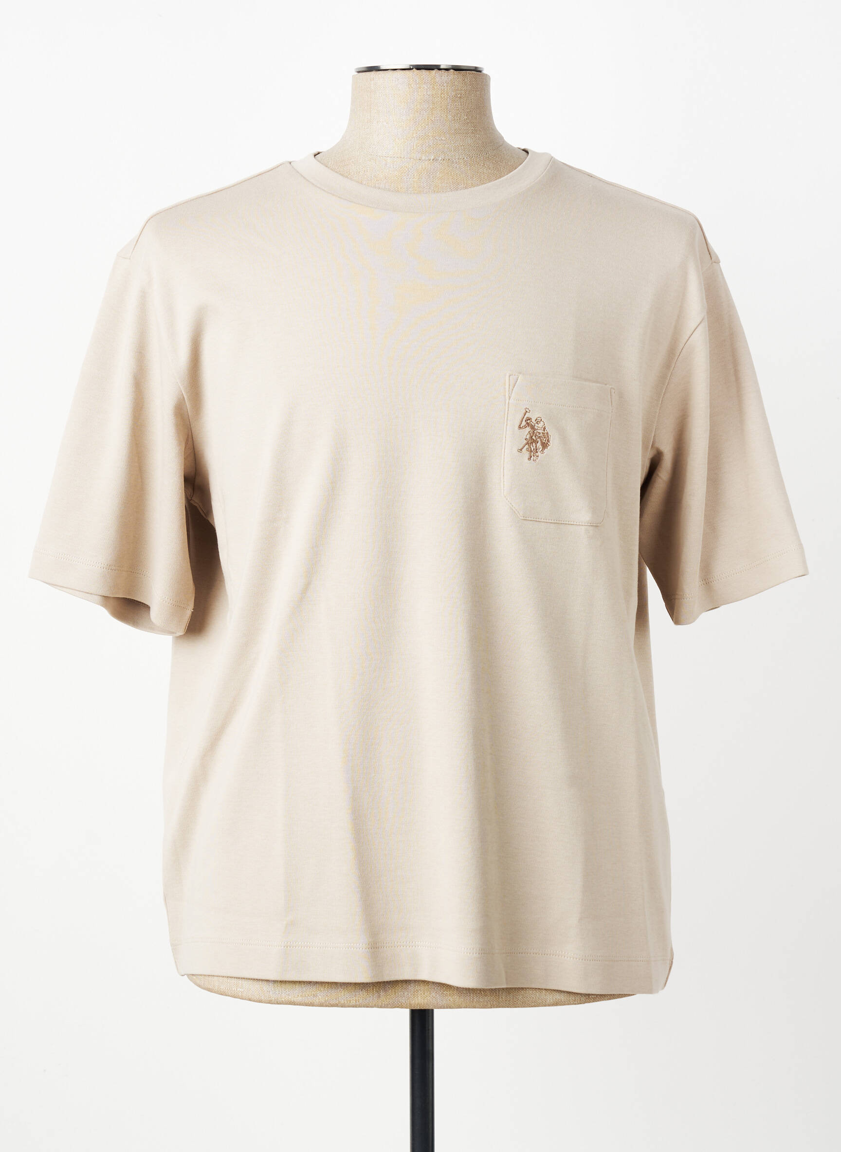 Tricou elasticitate mâneci scurte bej U.S. POLO ASSN bărbat
