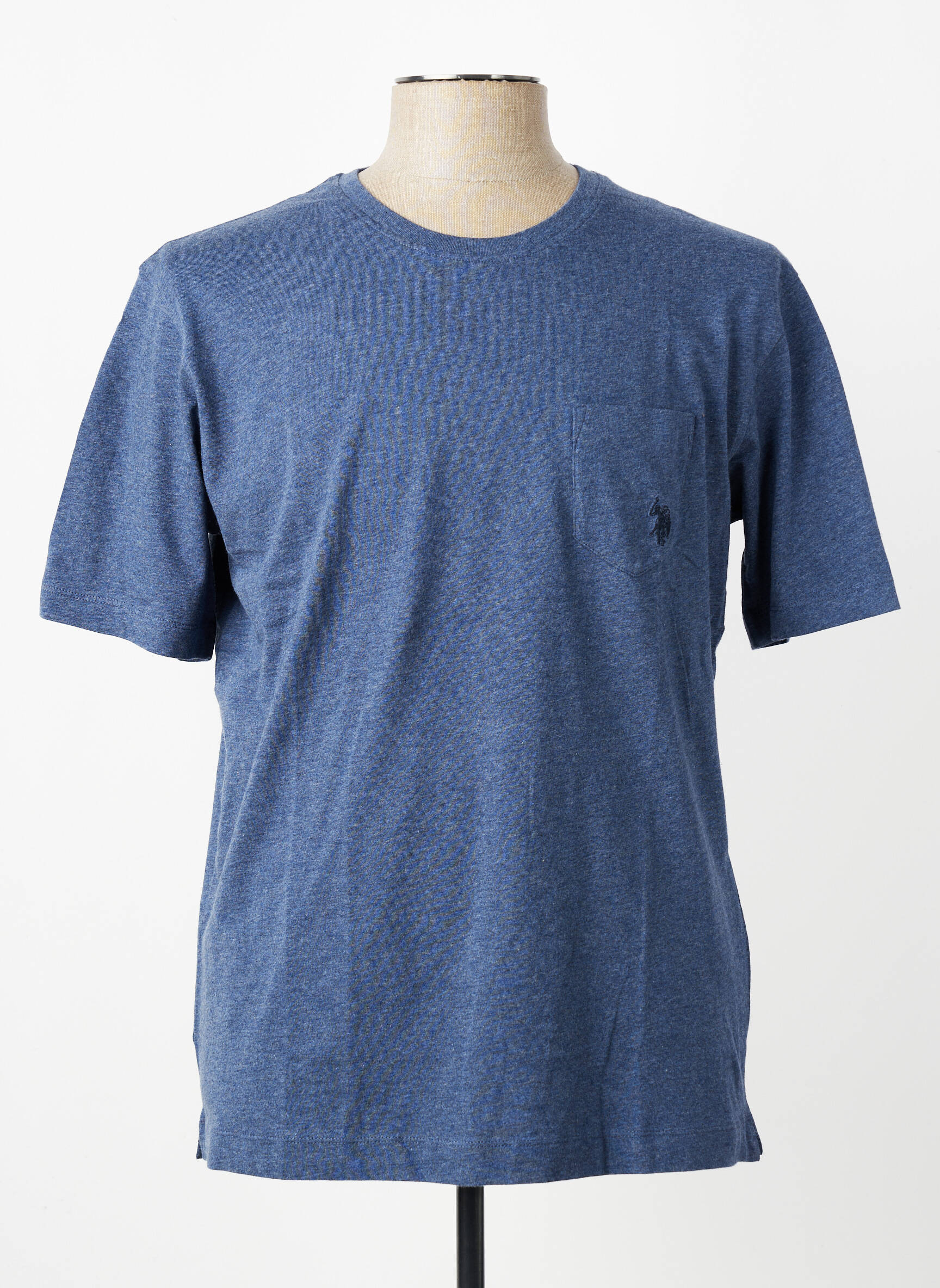 Tricou țesătură melanj mâneci scurte albastru U.S. POLO ASSN bărbat