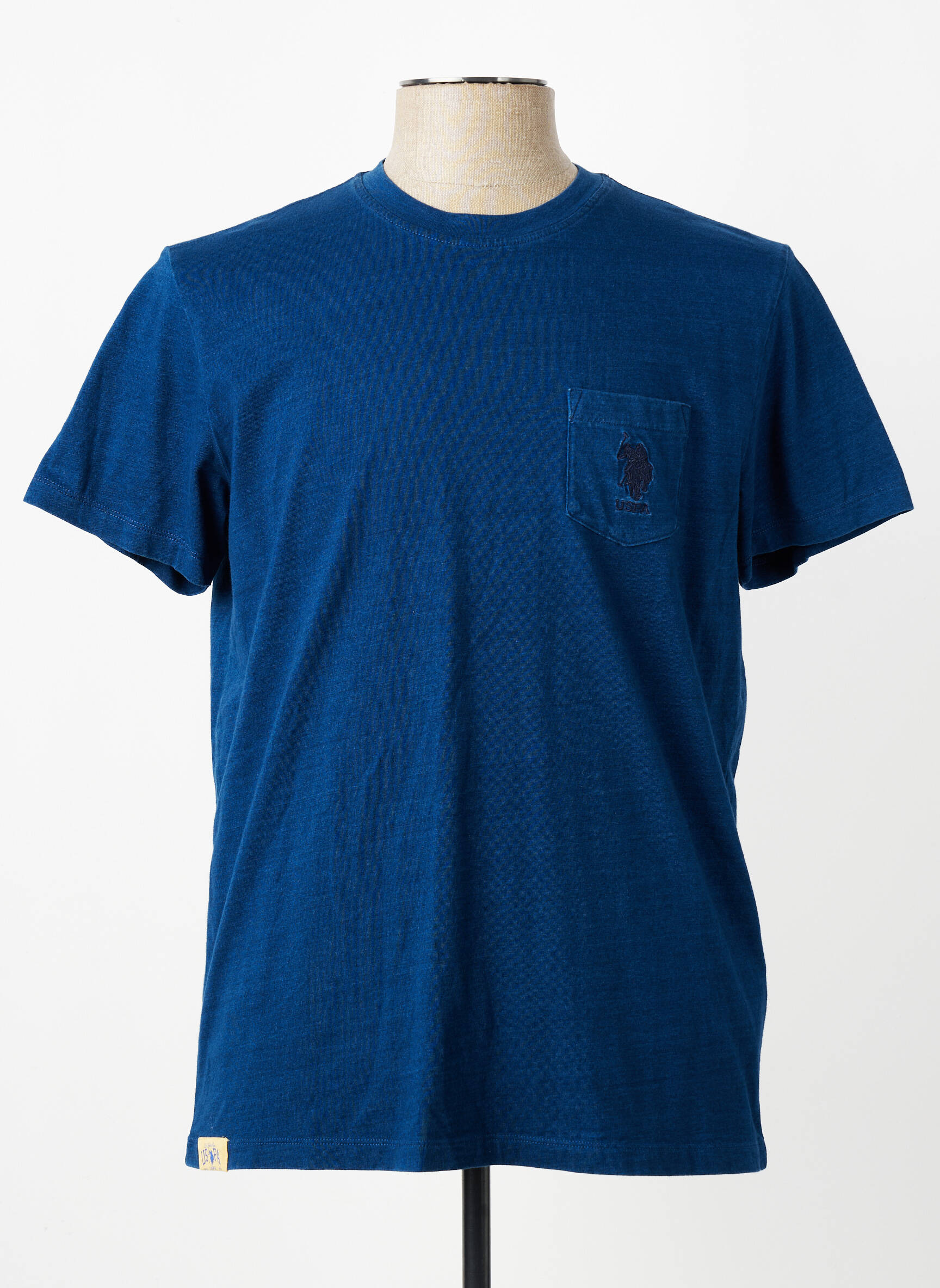 Tricou țesătură melanj mâneci scurte albastru U.S. POLO ASSN bărbat