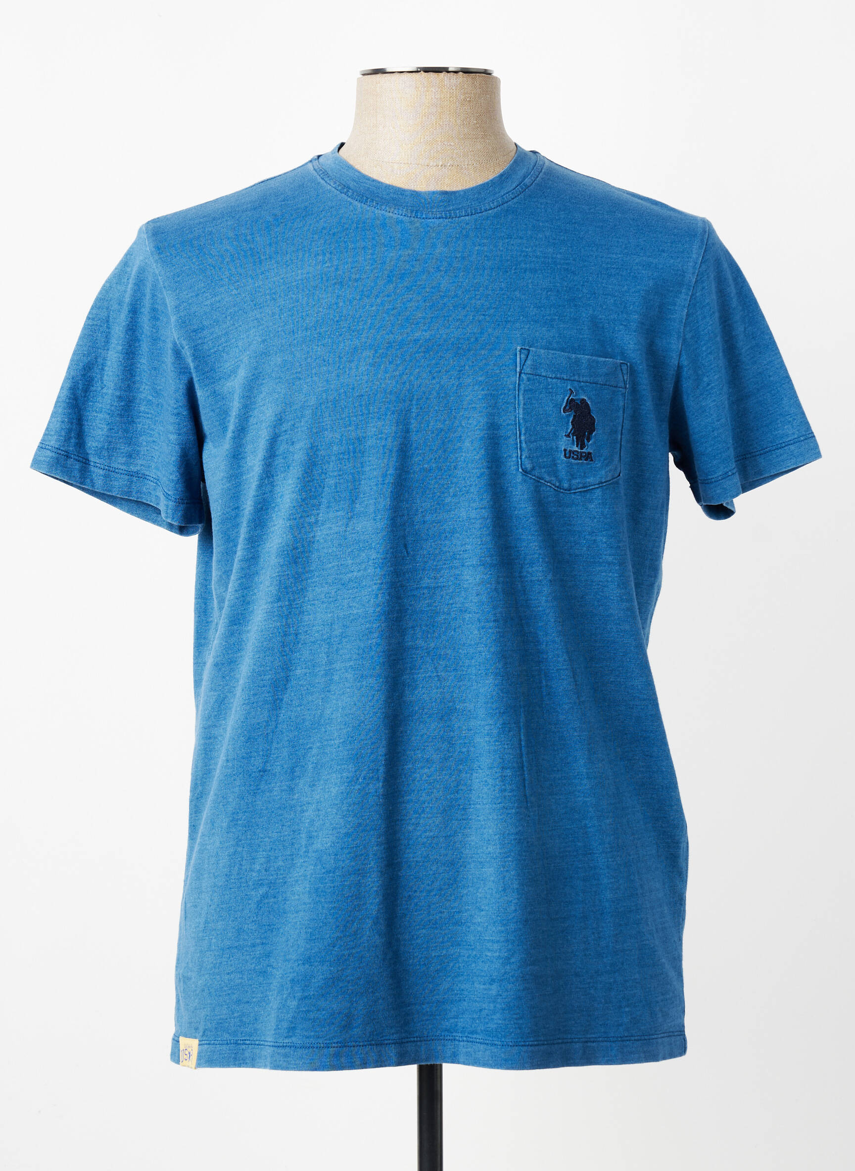 Tricou țesătură melanj mâneci scurte albastru deschis U.S. POLO ASSN bărbat