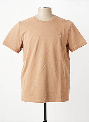 Tricou broderie mâneci scurte maro U.S. POLO ASSN bărbat