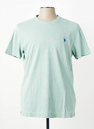 Tricou broderie mâneci scurte verde U.S. POLO ASSN bărbat