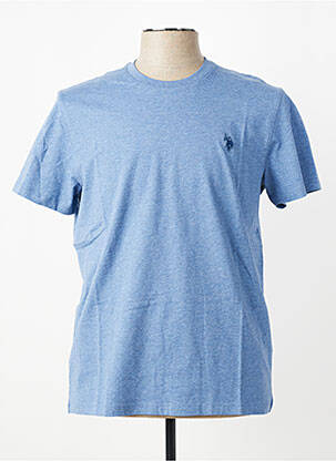 Tricou țesătură melanj mâneci scurte albastru U.S. POLO ASSN bărbat