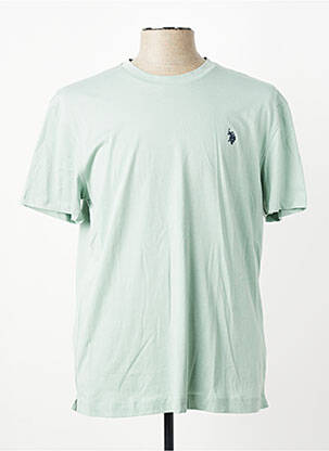 Tricou broderie mâneci scurte verde U.S. POLO ASSN bărbat