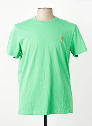 Tricou broderie mâneci scurte verde U.S. POLO ASSN bărbat