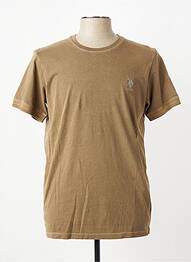 Tricou broderie mâneci scurte maro U.S. POLO ASSN bărbat