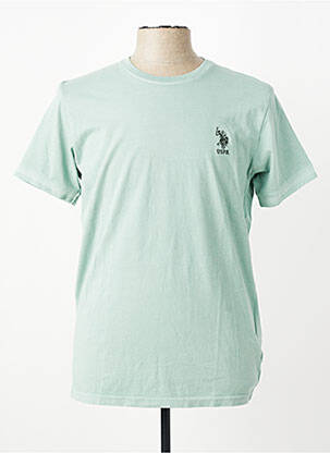 Tricou broderie mâneci scurte verde U.S. POLO ASSN bărbat
