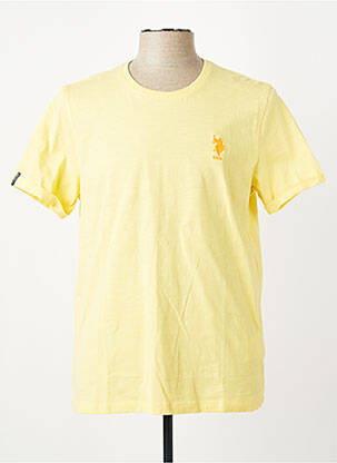 Tricou broderie mâneci scurte galben U.S. POLO ASSN bărbat