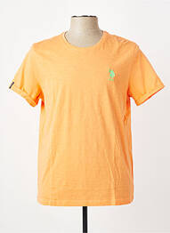 Tricou broderie mâneci scurte portocaliu deschis U.S. POLO ASSN bărbat