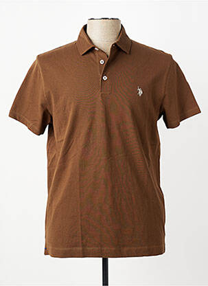 Polo elasticitate mâneci scurte maro U.S. POLO ASSN bărbat