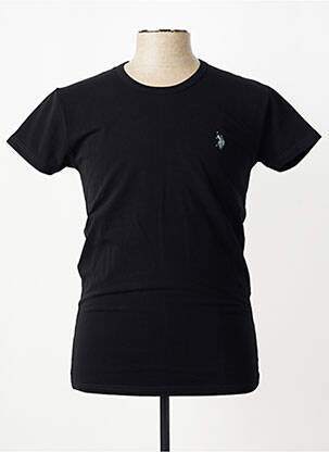 Tricou broderie mâneci scurte negru U.S. POLO ASSN bărbat