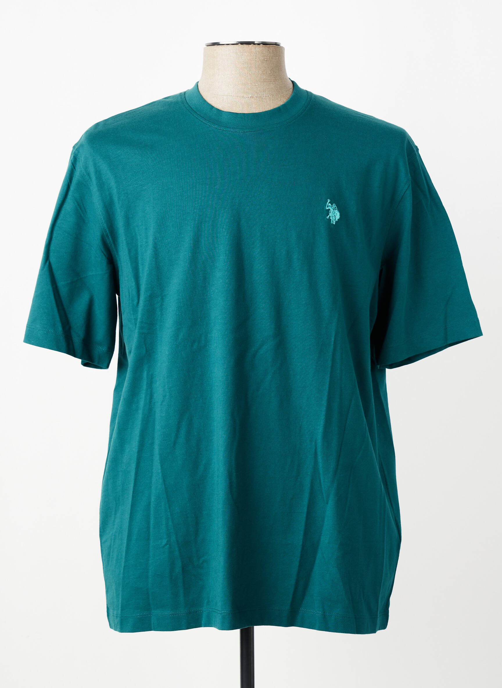 Tricou broderie mâneci scurte verde U.S. POLO ASSN bărbat