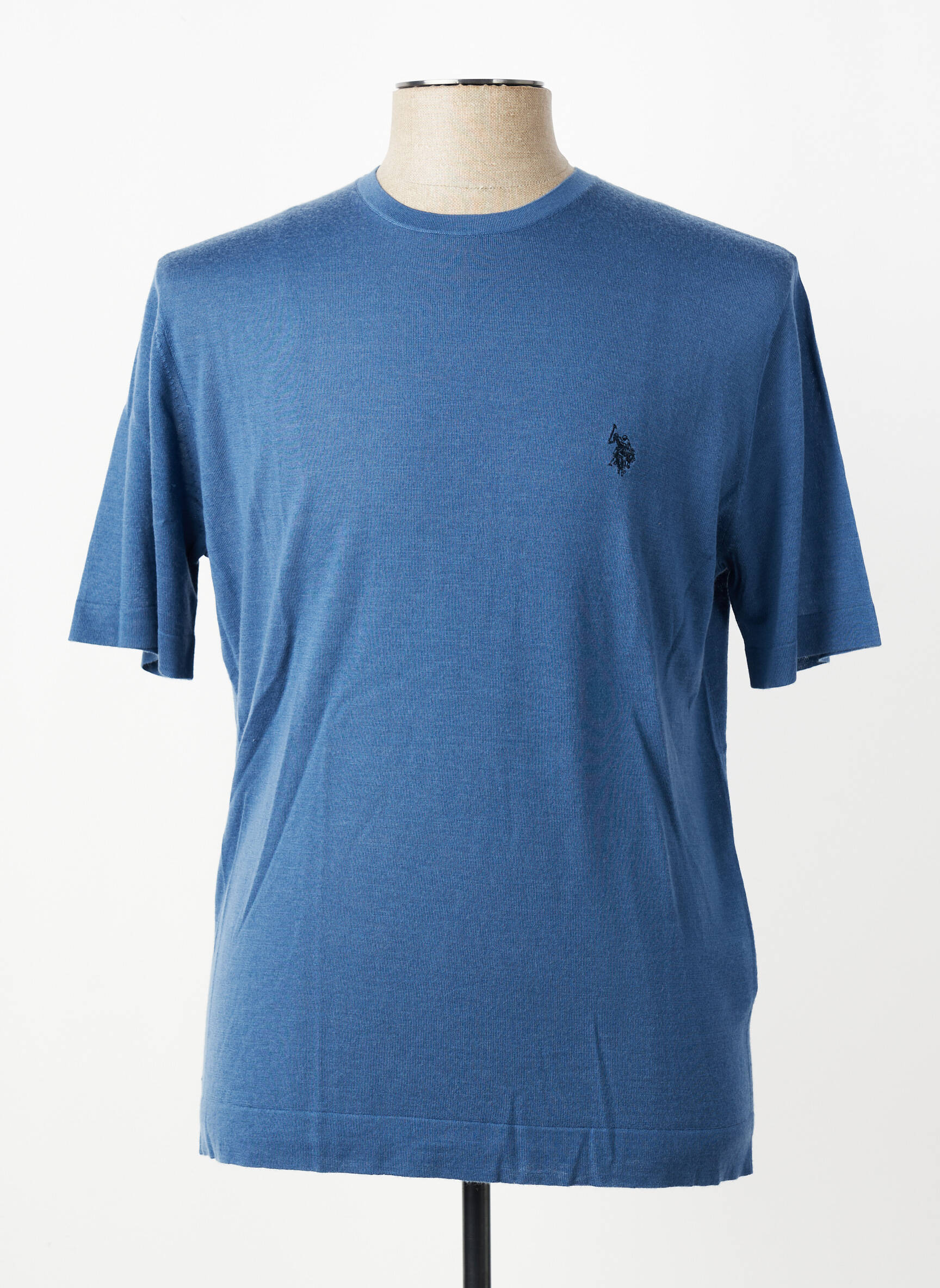 Tricou broderie mâneci scurte albastru U.S. POLO ASSN bărbat